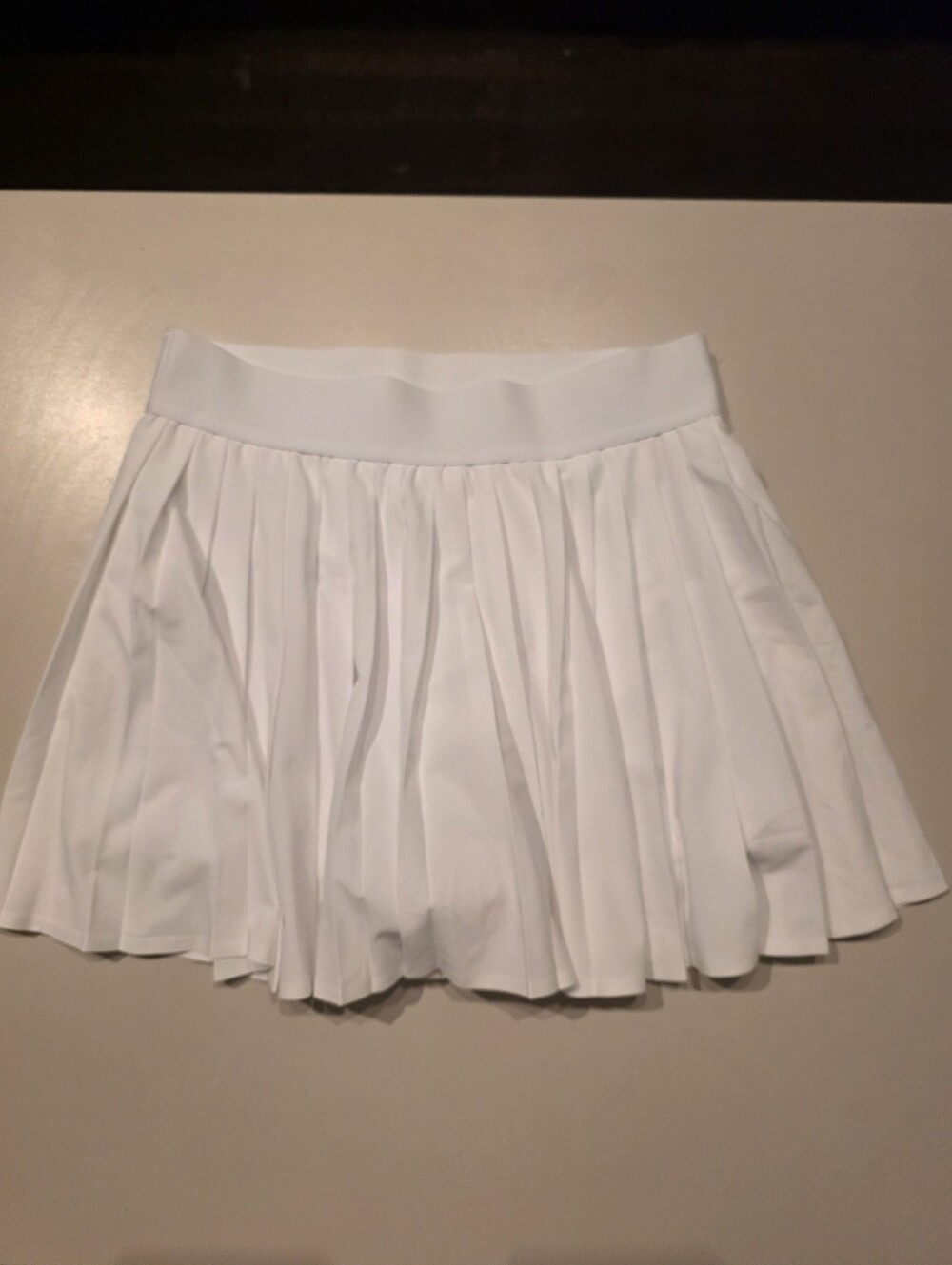Aritzia Golden White Pleated Women’s Tennis Skirt With Built In Shorts